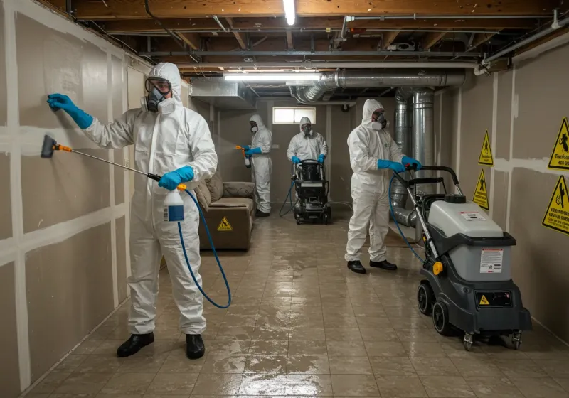 Basement Moisture Removal and Structural Drying process in North Weeki Wachee, FL